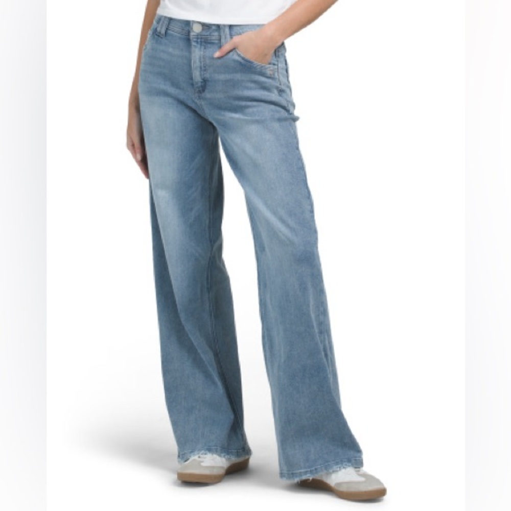 Democracy Blue High Rise wide leg jeans